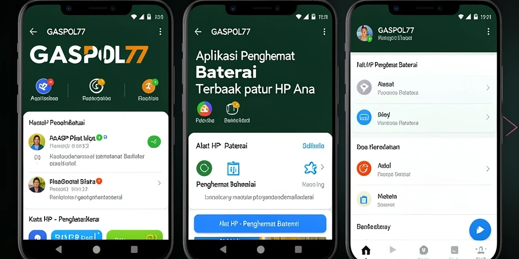 Antarmuka GASPOL77 yang menampilkan pengaturan penghemat baterai.