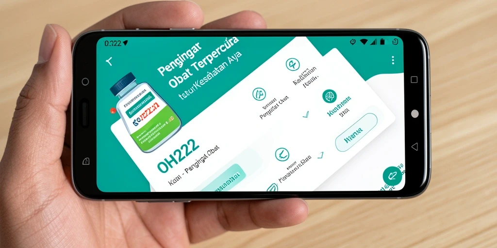 Antarmuka aplikasi OH222 yang memudahkan pengaturan pengingat obat.