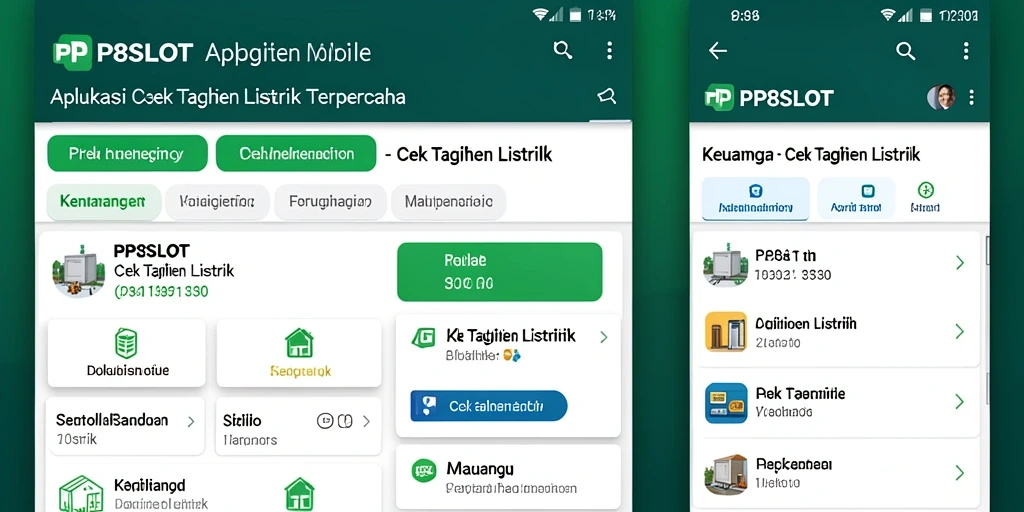 Tampilan antarmuka PP8SLOT untuk cek tagihan listrik.