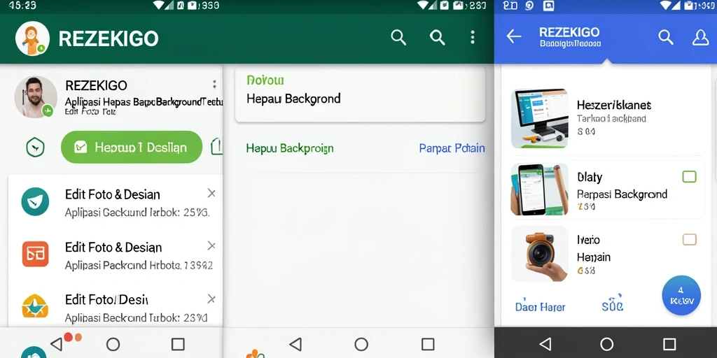 Tampilan antarmuka aplikasi REZEKIGO untuk menghapus background dengan mudah.