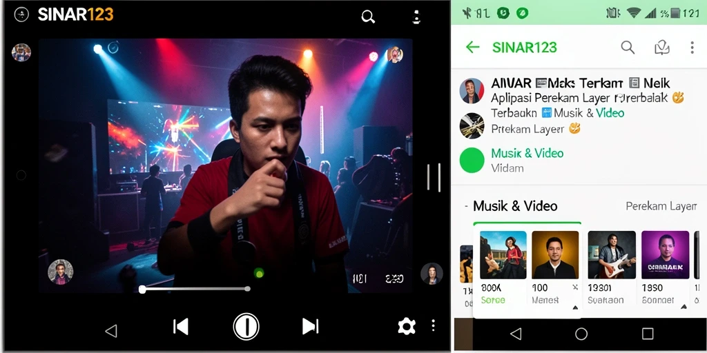 Screenshot antarmuka aplikasi SINAR123 yang menampilkan fungsi perekam layar.