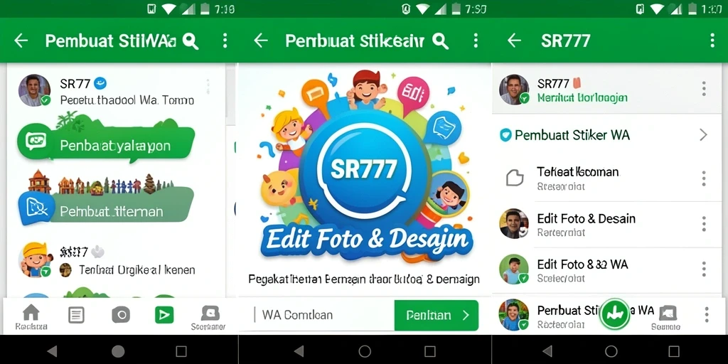 Antarmuka aplikasi SR777 yang user-friendly untuk membuat stiker WA.