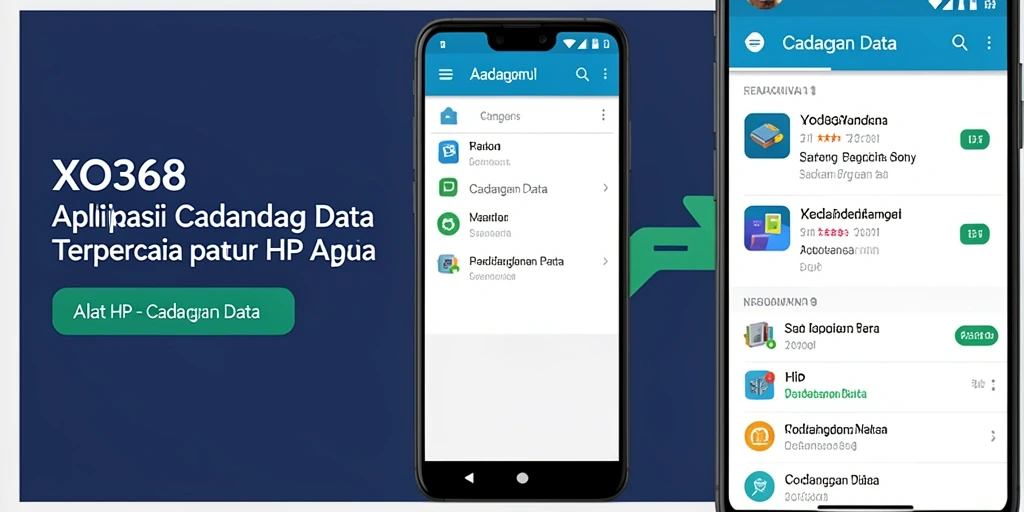 Antarmuka aplikasi XO368 untuk cadangan data yang intuitif.